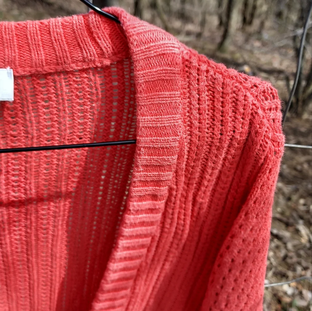Gave away ~ Christopher & Banks coral sweater - Picture 3 of 6